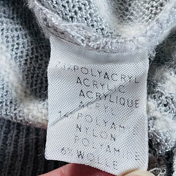 Vintage Sweater Womens Large Artsy Wool Angora Stripes Your Sixth Sense 80s - Picture 5 of 11